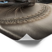 Kat van Siamese met kuit en Ketting Poster (Hoek)