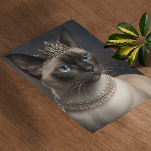 Kat van Siamese met kuit en Ketting Poster