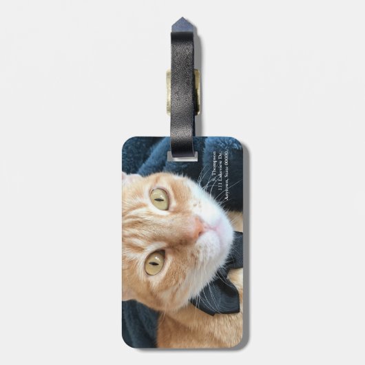 Kat van stropdas bagagelabel (Achterkant verticaal)