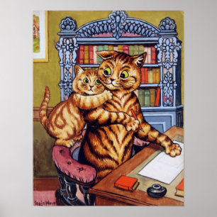 Kat van vader (papa), Louis Wain Poster