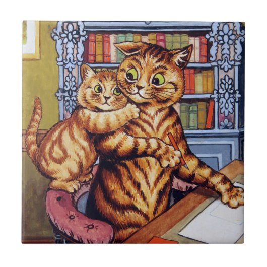 Kat van vader (papa), Louis Wain Tegeltje (Voorkant)