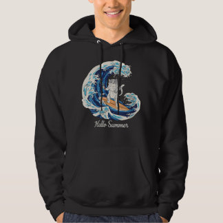 Kat van vrouwen met  surfer van sushi-golven hoodie