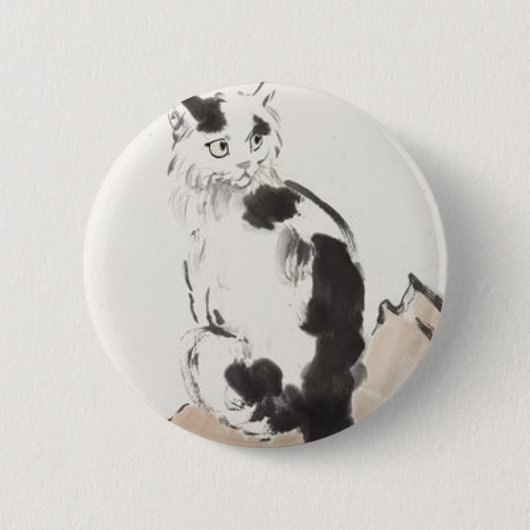 Kat (van Xu Beihong) Ronde Button 5,7 Cm (Voorkant)