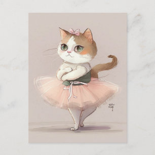 Kat van zoete ballerina briefkaart