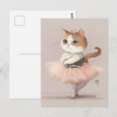 Kat van zoete ballerina briefkaart (Voorkant / Achterkant)