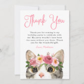 Kat van zoete Waterverf Bedankkaart (Voorkant)