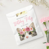 Kat van zoete Waterverf Birthday Party Bedankzakje (Gezegeld)