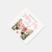 Kat van zoete Waterverf Birthday Party Servet (Hoek)