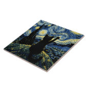 Kat Vangogh Sterrennacht Tegeltje (Zijkant)