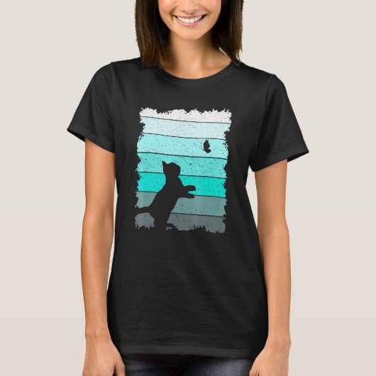 Kat Vangt Vlinder T-shirt (Voorkant)