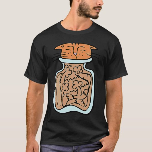 Kat vast in een pot t-shirt (Voorkant)