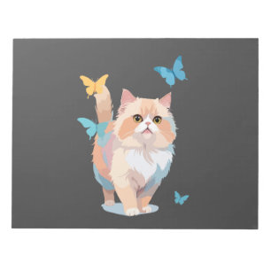 Kat Vector Schilderen Schattig Plezier Spelen Vlin Notitieblok