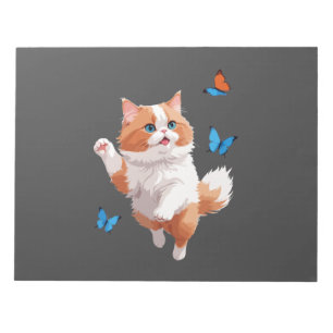 Kat Vector Schilderen Schattig Plezier Spelen Vlin Notitieblok