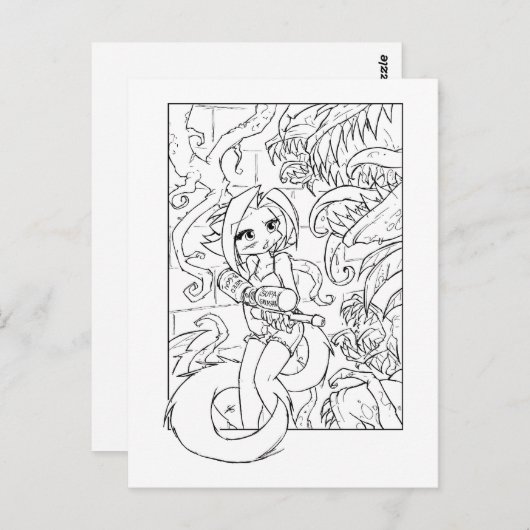 Kat Venus Flytraps Briefkaart (Voorkant / Achterkant)