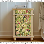 Kat Verborgen in een Bloemenweide EX3 Decoupage Tissuepapier