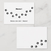 Kat verf afdrukken  Dierenvriend Notitiekaartje (Voorkant / Achterkant)