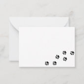 Kat verf afdrukken  Dierenvriend Notitiekaartje (Achterkant)