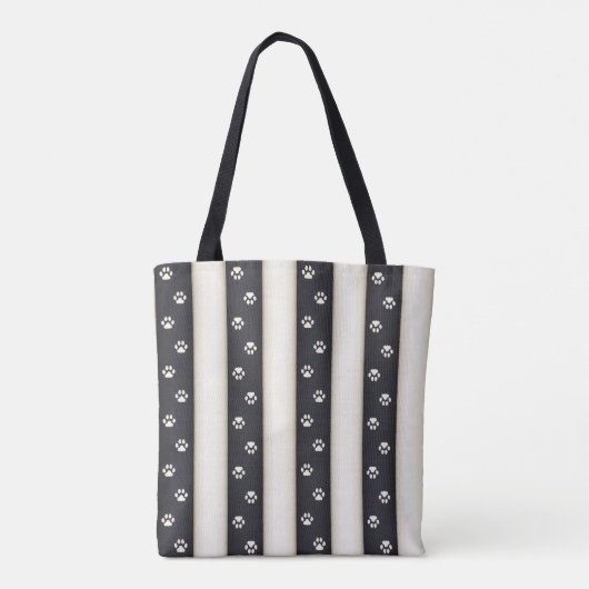 Kat verf afdrukken zwart-witstrepen op maat tote bag (Achterkant)