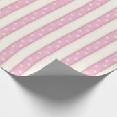 Kat Verf Drukt Roze en Antiek witte diersporen Cadeaupapier (Hoek)