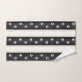 Kat Verf Drukt zwart-Antiek witte strepen Bad Handdoek (Handdoek)