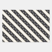 Kat Verf Drukt zwart-Antiek witte strepen Inpakpapier Vel (Voorkant 3)