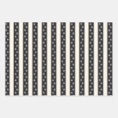 Kat Verf Drukt zwart-Antiek witte strepen Inpakpapier Vel (Voorkant 2)