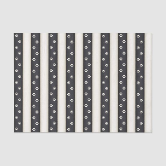 Kat Verf Drukt zwart-Antiek witte strepen Tissuepapier (Voorkant)