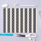 Kat Verf Drukt zwart-Antiek witte strepen Tissuepapier (Craft)