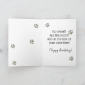 Kat verjaardag 9 levens kaart (Binnen)