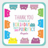 Kat Verjaardag Dank u Classic Ronde Sticker (Voorkant)