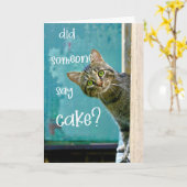 Kat verjaardag, grappig, zei iemand taart kaart (Gele Bloem)