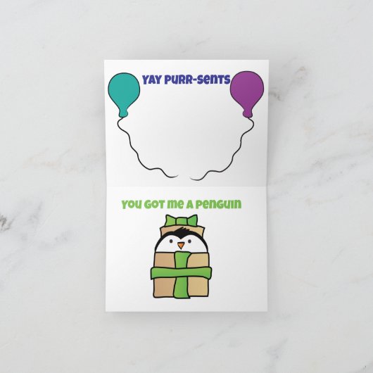 Kat verjaardag kaart (Binnen)