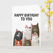 KAT VERJAARDAG KAART, VAN MIJ EN MIJN KAT CREW! KAART (Gele Bloem)