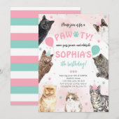 Kat Verjaardag Pawty Kaart (Voorkant / Achterkant)