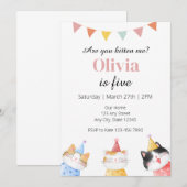 Kat Verjaardag Uitnodiging, Ben je kitten me Kaart (Voorkant / Achterkant)