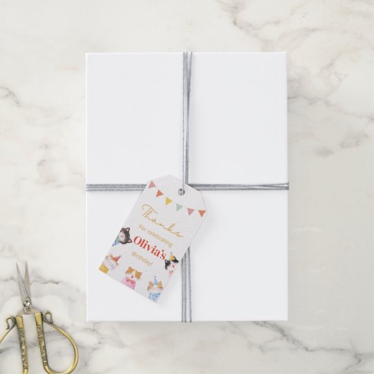 Kat verjaardagscadeau label, Ben je kitten me Cadeaulabel (Met Touw)