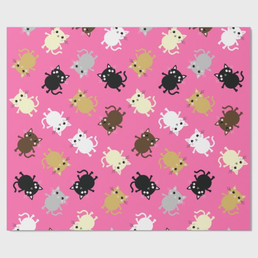 kat verjaardagsfeestje cadeaupapier (Vlak)