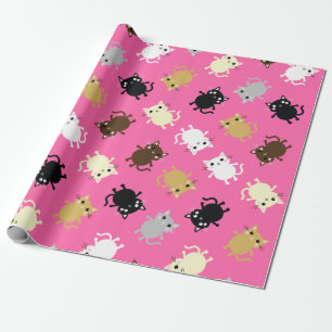 kat verjaardagsfeestje cadeaupapier