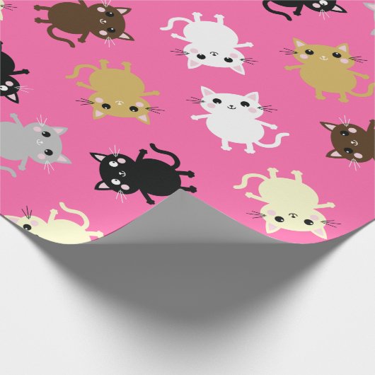 kat verjaardagsfeestje cadeaupapier (Hoek)