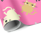 kat verjaardagsfeestje cadeaupapier (Rol Hoek)