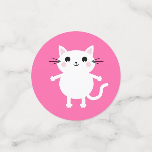 kat verjaardagsfeestje confetti (Kleine voorkant)