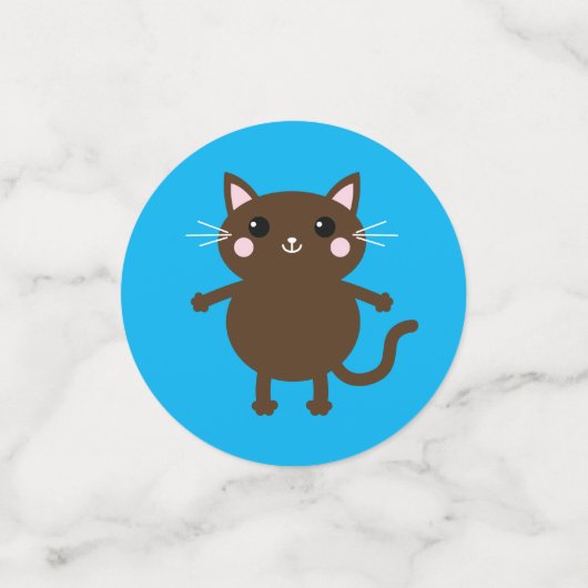 kat verjaardagsfeestje confetti (Kleine voorkant)