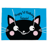 kat verjaardagsfeestje groot cadeauzakje (Achterkant)