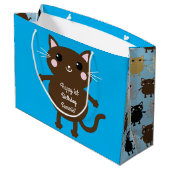 kat verjaardagsfeestje groot cadeauzakje (Achterkant Gekanteld)