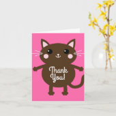 kat verjaardagsfeestje kaart (Gele Bloem)