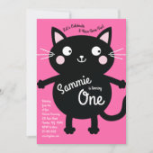 kat verjaardagsfeestje kaart (Voorkant)