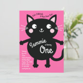 kat verjaardagsfeestje kaart (Staand voorkant)
