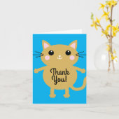 kat verjaardagsfeestje kaart (Gele Bloem)