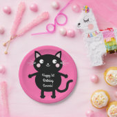 kat verjaardagsfeestje papieren bordje (Feest)