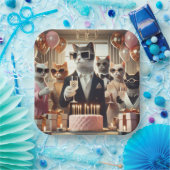 kat verjaardagsfeestje papieren bordje (Feest)